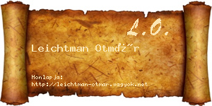 Leichtman Otmár névjegykártya